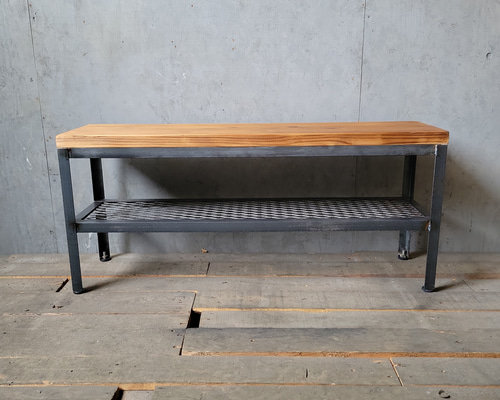 ベンチ アイアンラック シューズラック 什器 おしゃれ シンプル 無骨