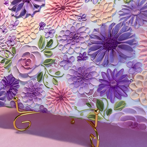 テクスチャーアート フラワーアート ボタニカル インテリア 花絵 花柄