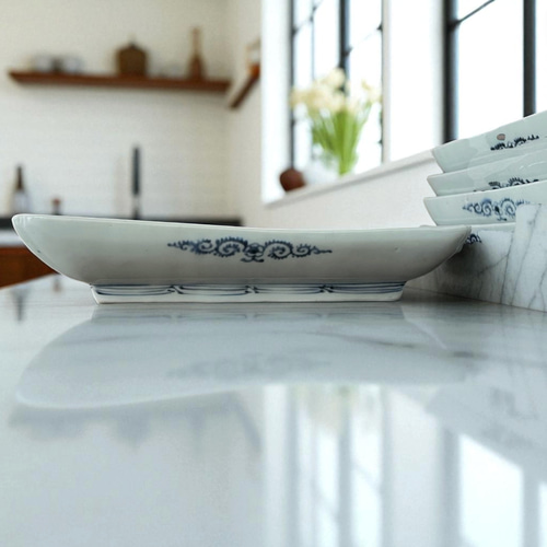 古伊万里蛸唐草紋様角長皿5枚 江戸中期 長皿 antique art nozomi 通販