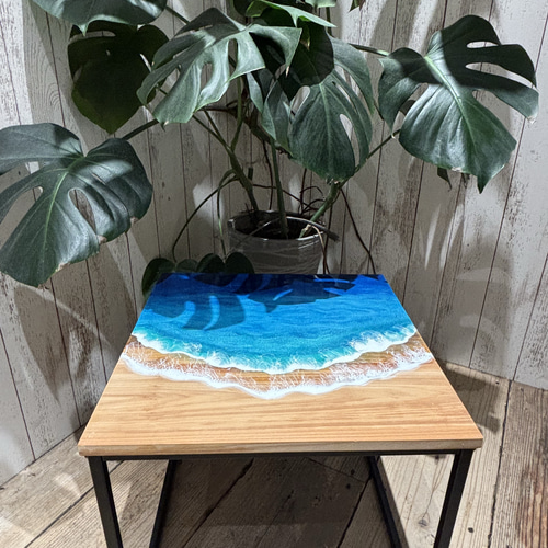 完売】レジンアート サイドテーブル 海 テーブル インテリア