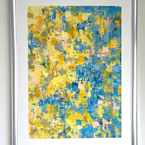 イン・ザ・パラダイス / 抽象画 77×56㎝ B2 額縁セット 原画1点のみ