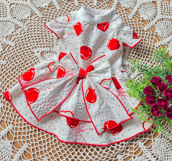 み犬服ハンドメイドワンピース 犬服 デニムフリルワンピースの作り方