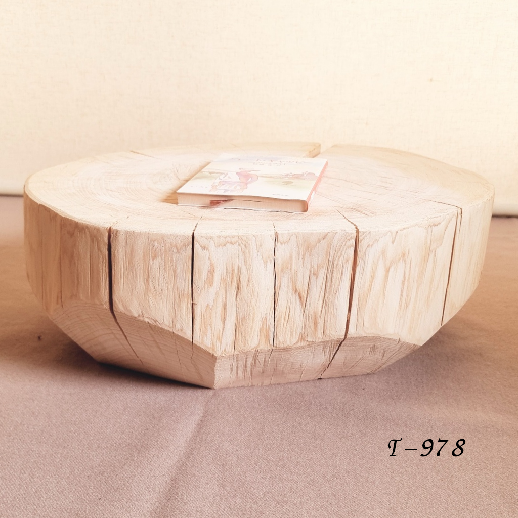 天然アロマ 東濃ひのきスツール・テーブル・特大・無垢無塗装