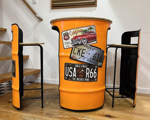 ドラム缶リメイクテーブル&チェア フルセット ソファ・ベンチ SEA