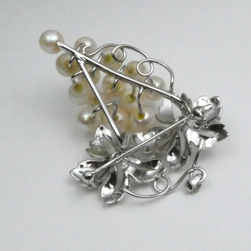 アコヤ 本真珠ブローチ ぶどうの房型大振りペンダント兼用ブローチ