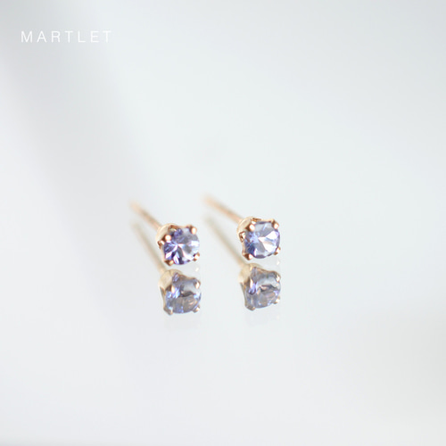 14kgf タンザナイト(4本爪/3mm) 天然石ピアス 12月誕生石 ピアス