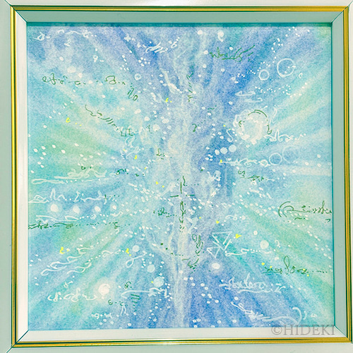 抽象画『水の耀き』 パステルアート原画 HIDEKIのヒーリングアート