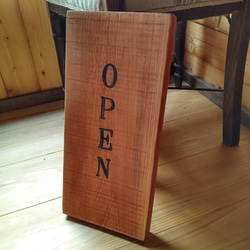 クラシック木製看板 OPEN CLOSED 立て掛け ローシェンナオレンジ