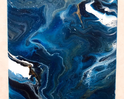 青の地層】フルイドアート 絵画 抽象画 アート 絵画 美蘭 通販 8945453