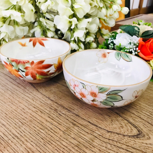 清水焼飯茶碗・手描き・