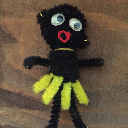 ヴィンテージ風 モール人形 ブローチ だっこちゃん くろんぼ ブローチ