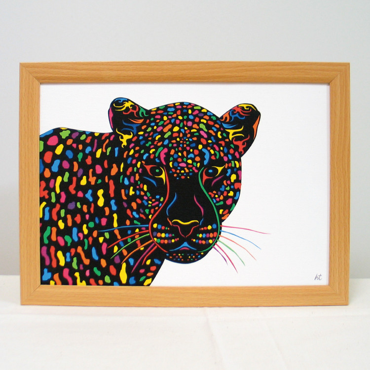 ヒョウ】アクリル画 イラスト BAEZ3 A4サイズ額装付き 【公式通販】