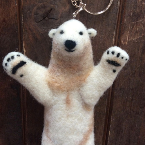 スティーブ（しろくま）キーホルダー 羊毛フェルト nekineki 通販