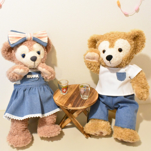 ダッフィー &シェリーメイ♡ナチュラル洋服セット♡ ぬいぐるみ めーめ