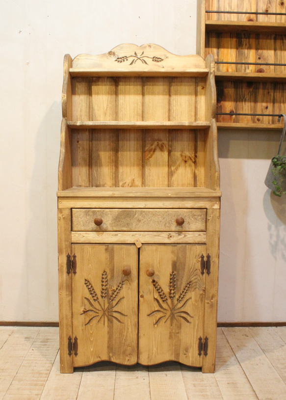 1ドロワ麦穂のカップボード 棚・シェルフ・ラック putto 通販 6816370