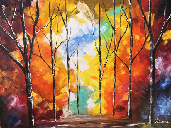 絵画 永田芳郎作 画題 秋の奥秩父 F15号 アクリルキャンバス画 【公式