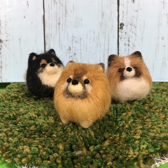 受注制作】ポメラニアン 羊毛フェルト マスコットペット オーダー