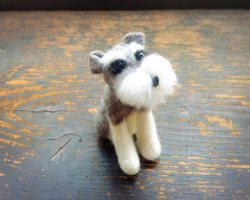 羊毛フェルト ミニチュアシュナウザー 羊毛フェルト fab! HandWorks