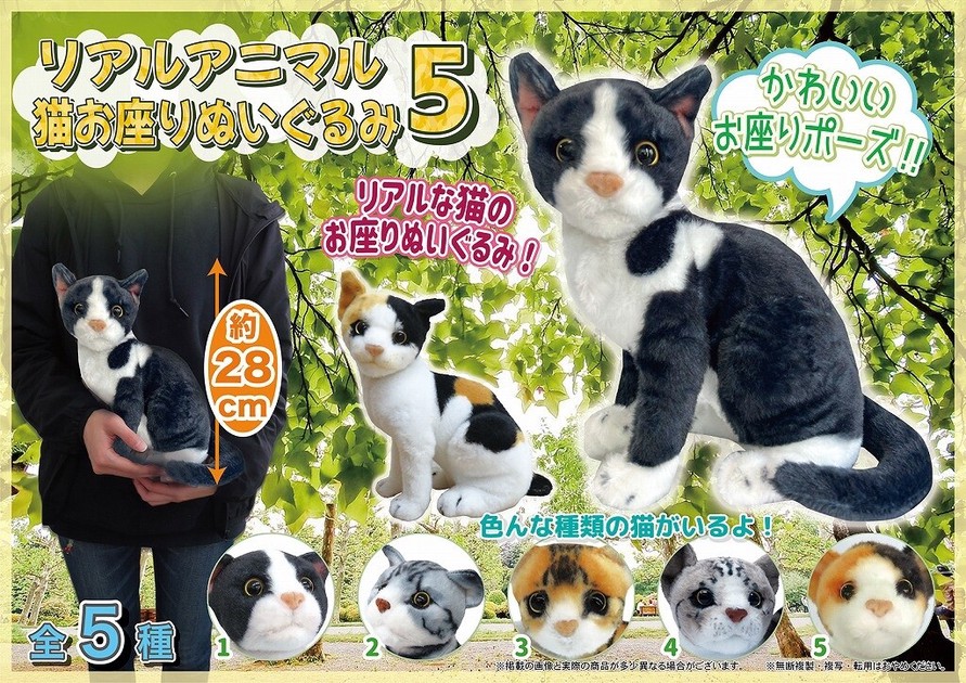 リアル猫 リアルアニマル猫つまんでマスコットBC 猫ぬいぐるみ 2個