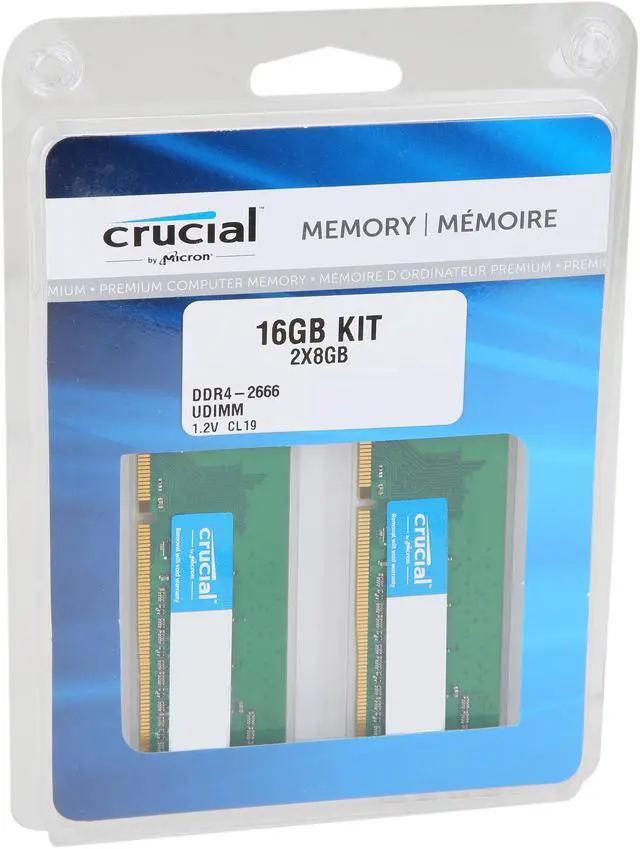 Crucial 16GB (2 x 8GB) 288-Pin PC RAM DDR4 2666 (PC4 21300
