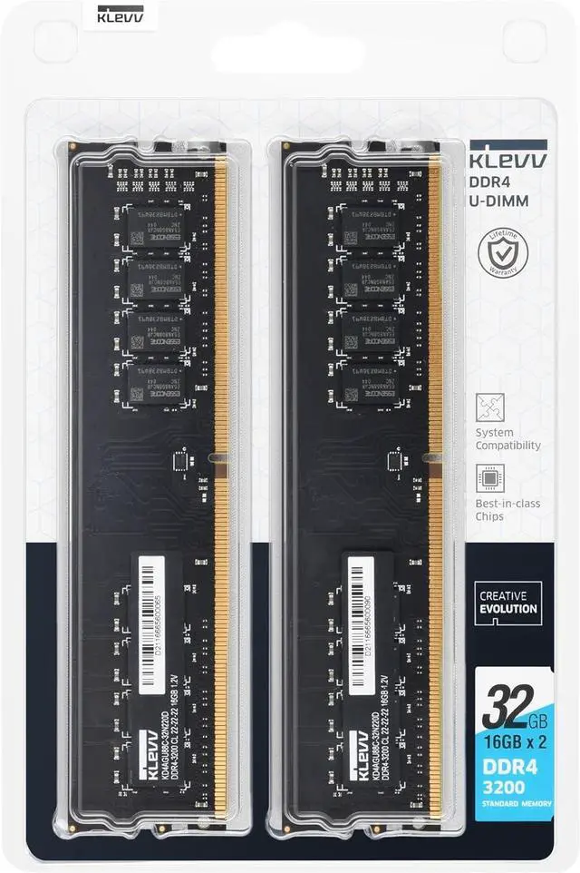 Klevv 32GB (2 x 16GB) 288-Pin PC RAM DDR4 3200 (PC4 25600) Desktop