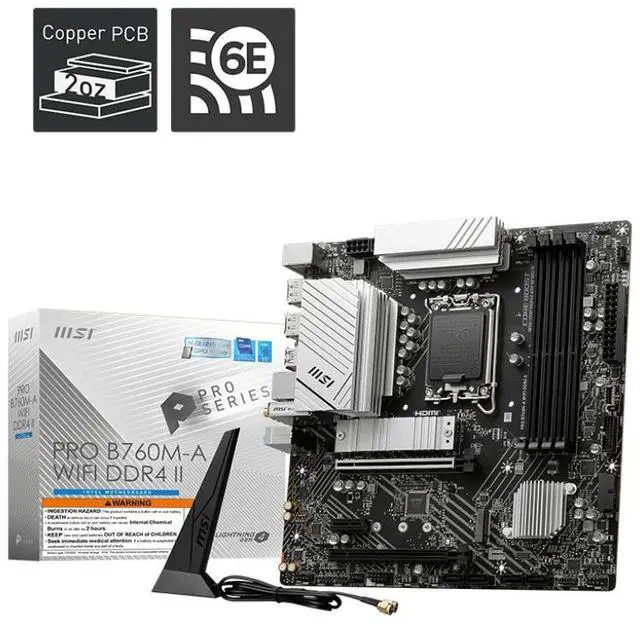 MSI PRO B760M-A WIFI DDR4 II LGA 1700 Intel B750 SATA 6Gb/s mATX