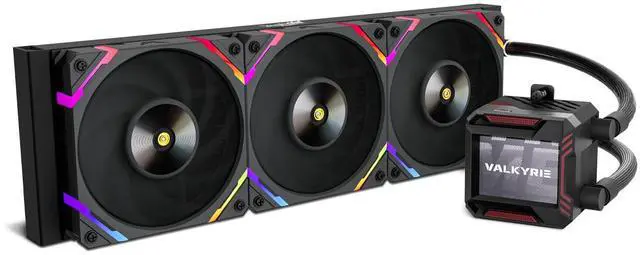 Valkyrie Syn 360 Black - AIO CPU Liquid Cooler - LCD Screen Inside