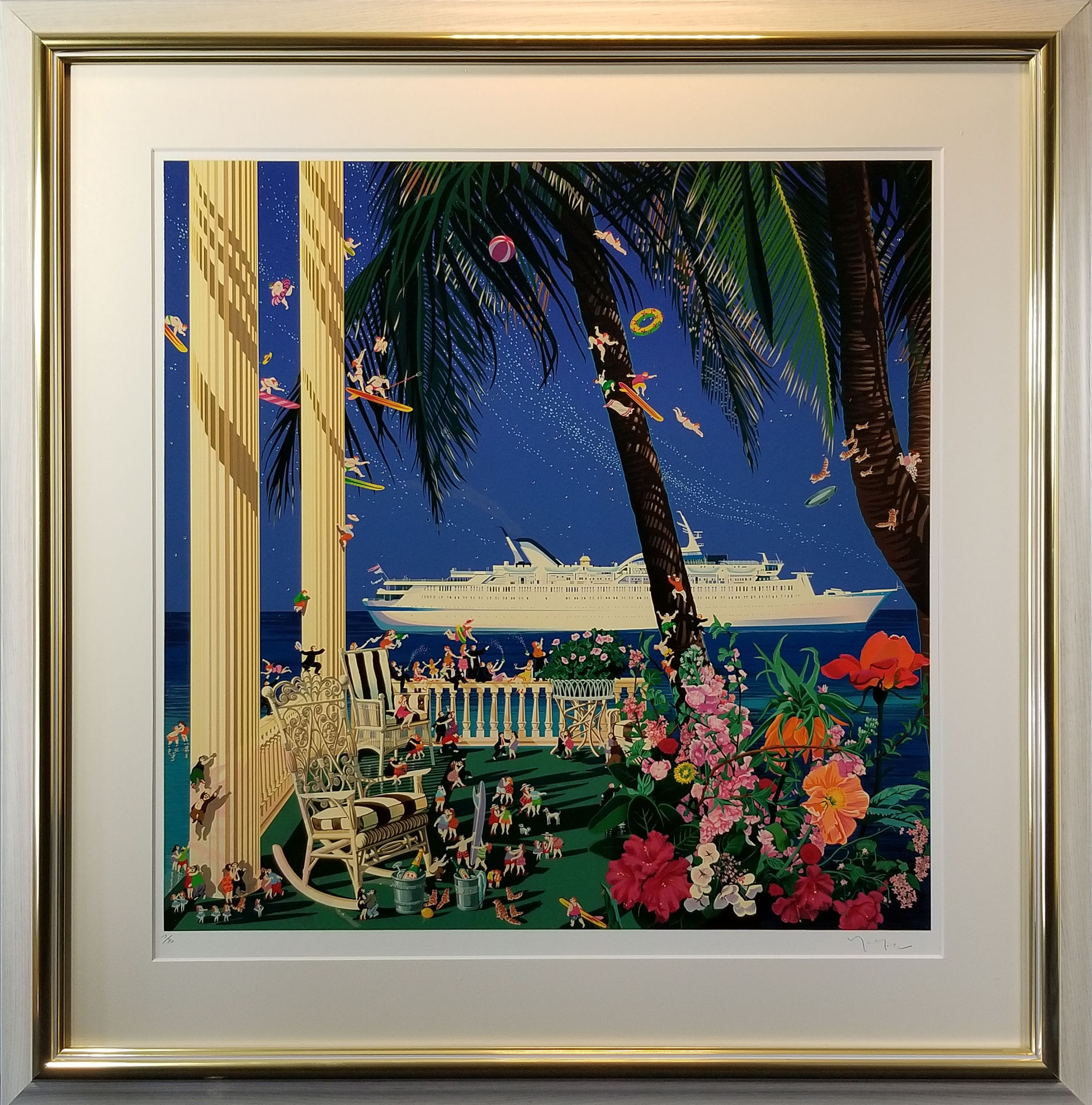 流】ヒロ・ヤマガタ シルクスクリーン「黄山シリーズ 夕凪