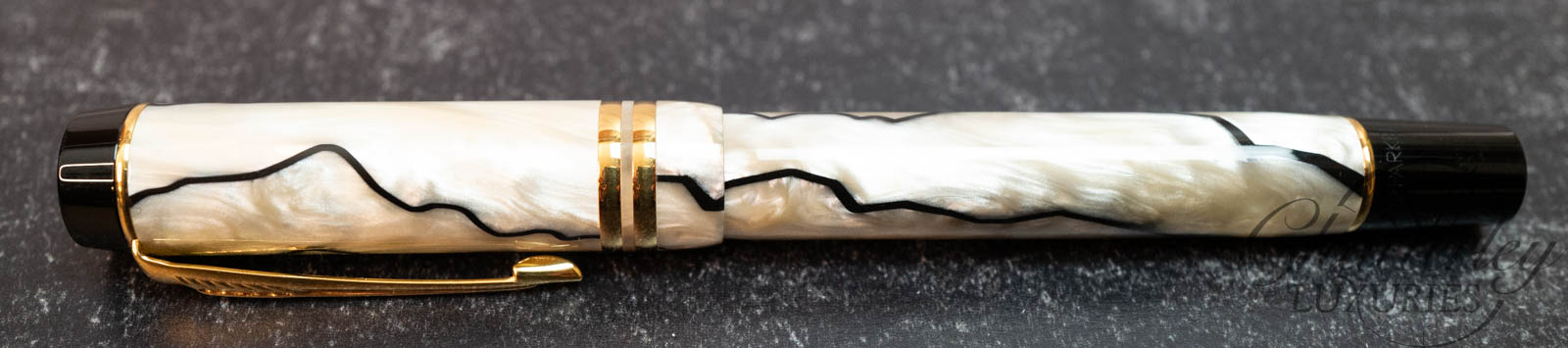 Parker Duofold Centennial Pearl and Black Fountain Pen - Chatterley