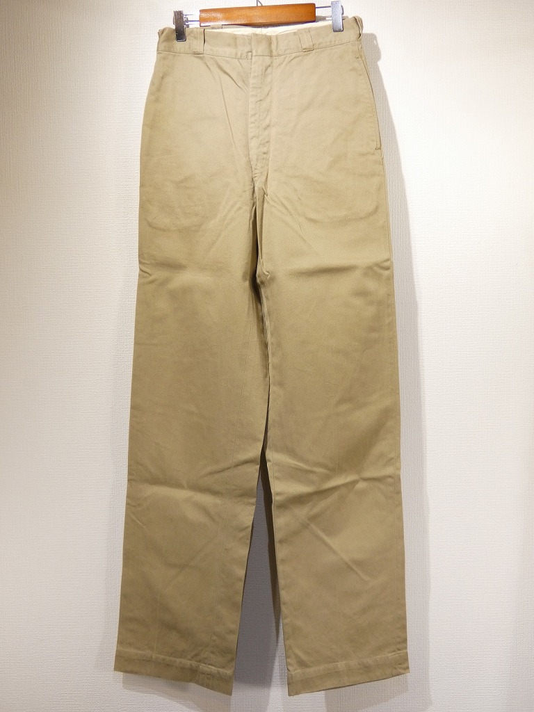 60s 70s ビンテージ US ARMY COTTON KHAKI ミリタリー チノ トラウザー