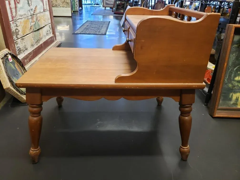 1960s Mersman Brown Two Tiered Step Drawer Side or End Table