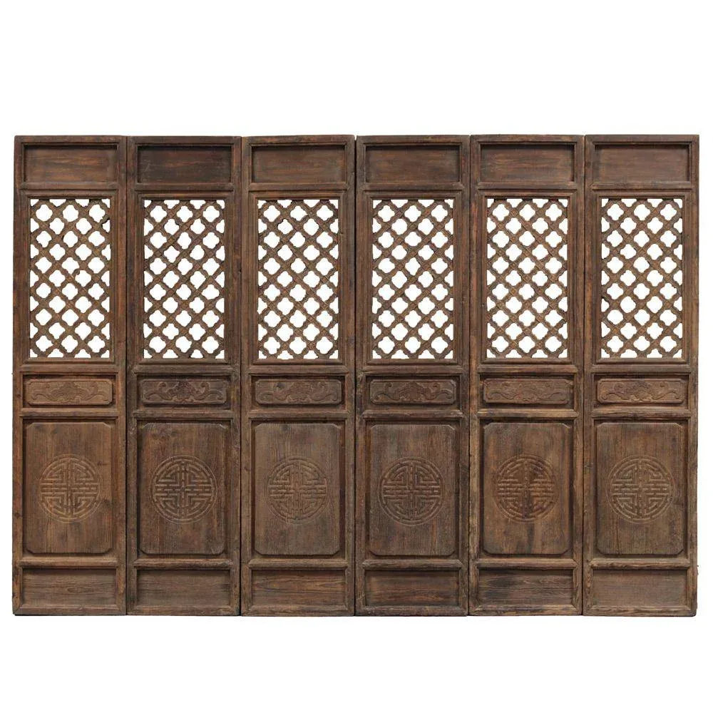 Antique Lattice Door Panels, Set of 6 | Chairish