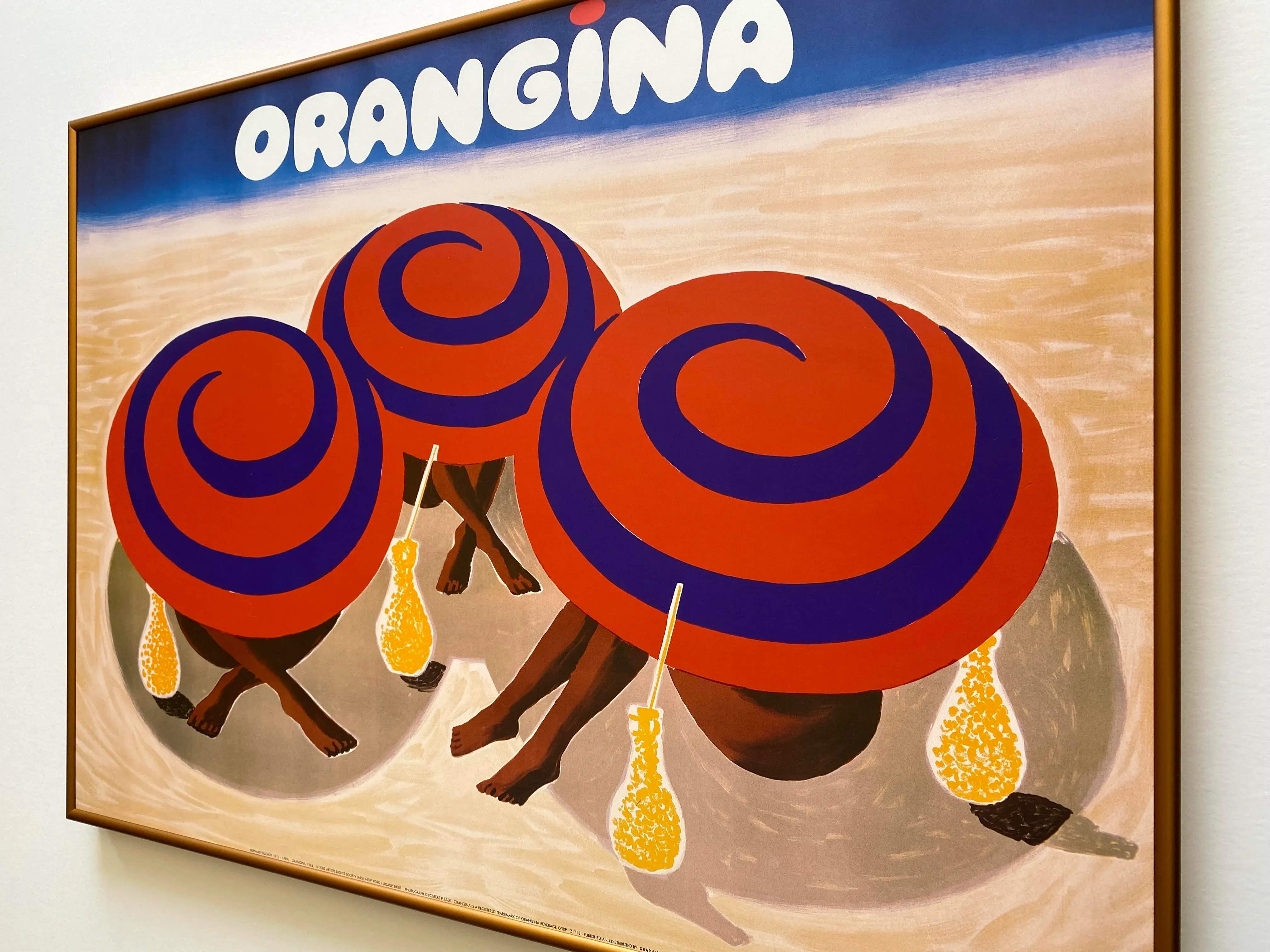 Bernard Villemot Lithograph Print Framed French Pop Art Poster