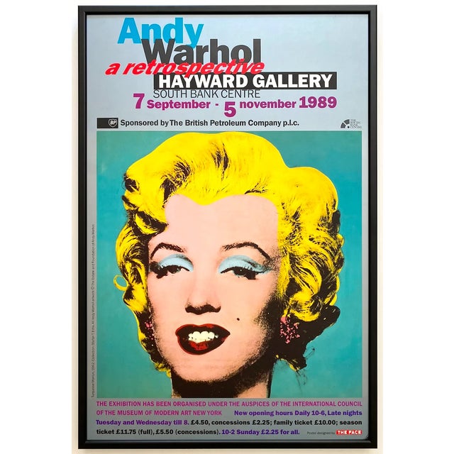 Andy Warhol Estate Vintage 1989 Lithograph Print Framed Pop Art