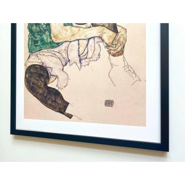 Egon Schiele Vintage 1998 Lithograph Print Framed Expressionist