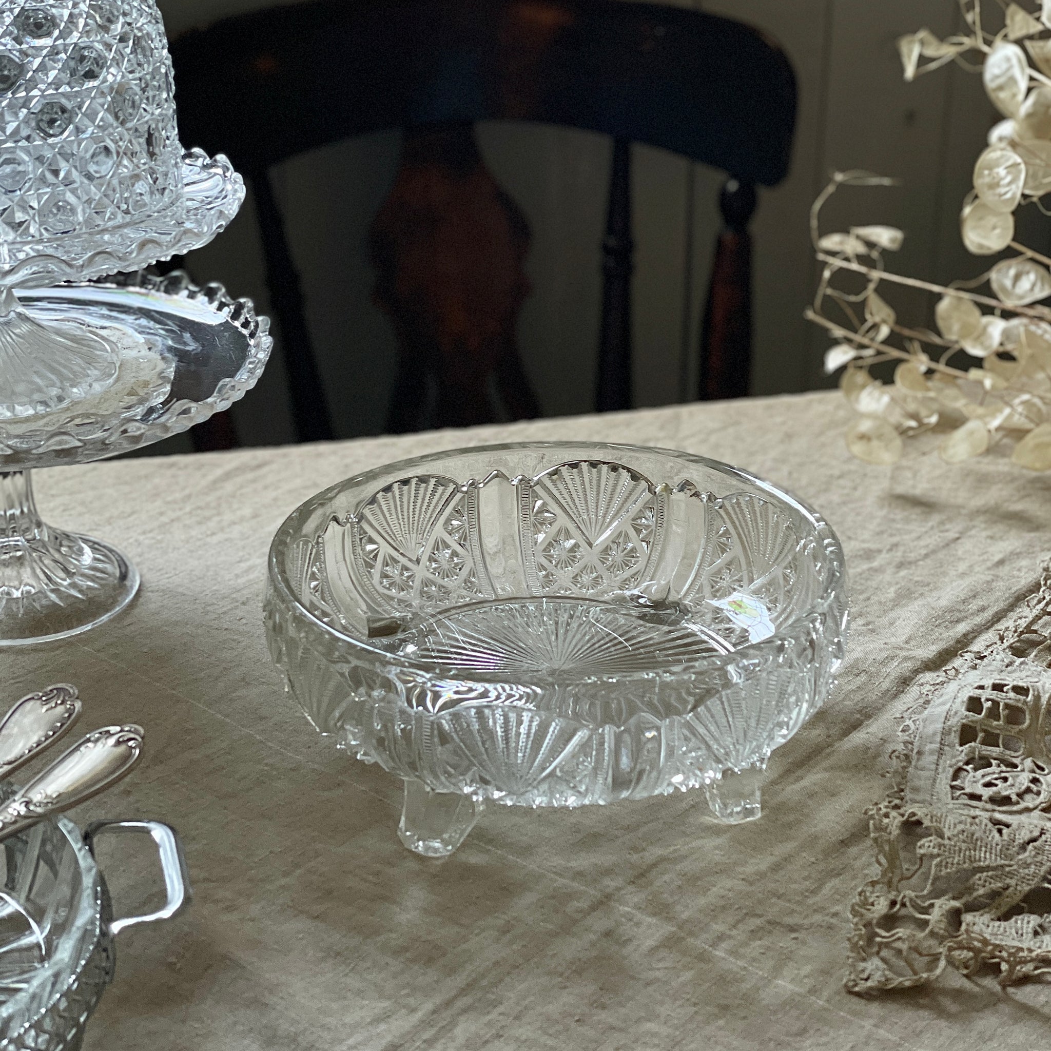 チェコ ボヘミア クリスタル ガラス ボウル 訳あり 欠け