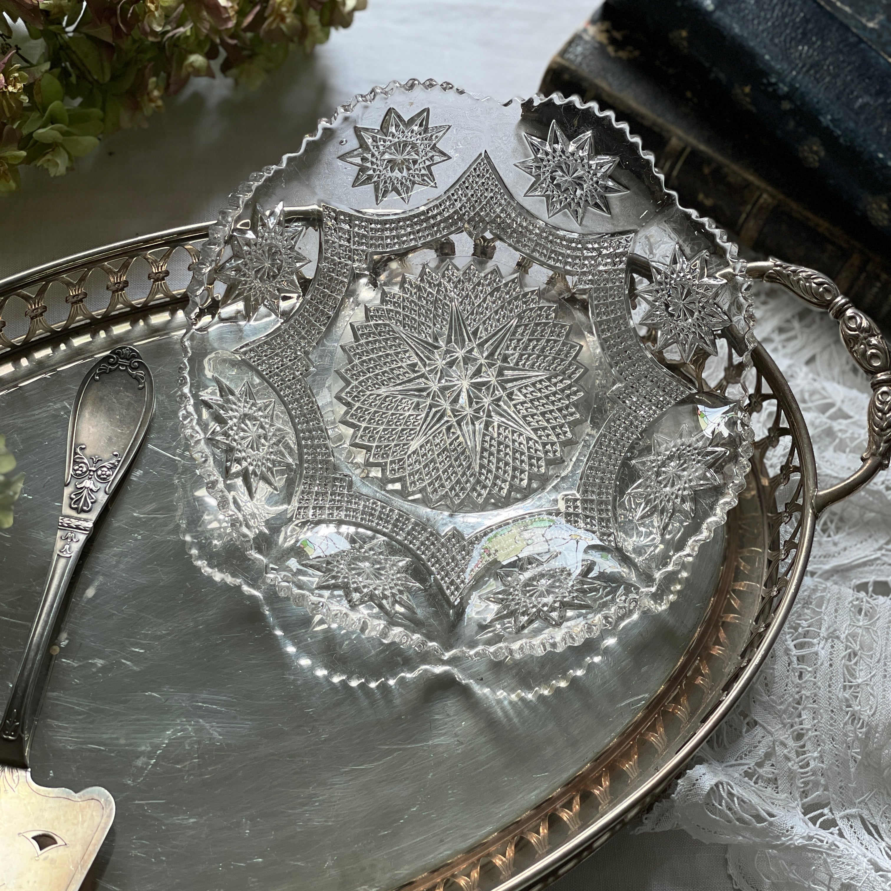 アンティークバカラ 1850年～1880年頃作品 ウランガラス⑥