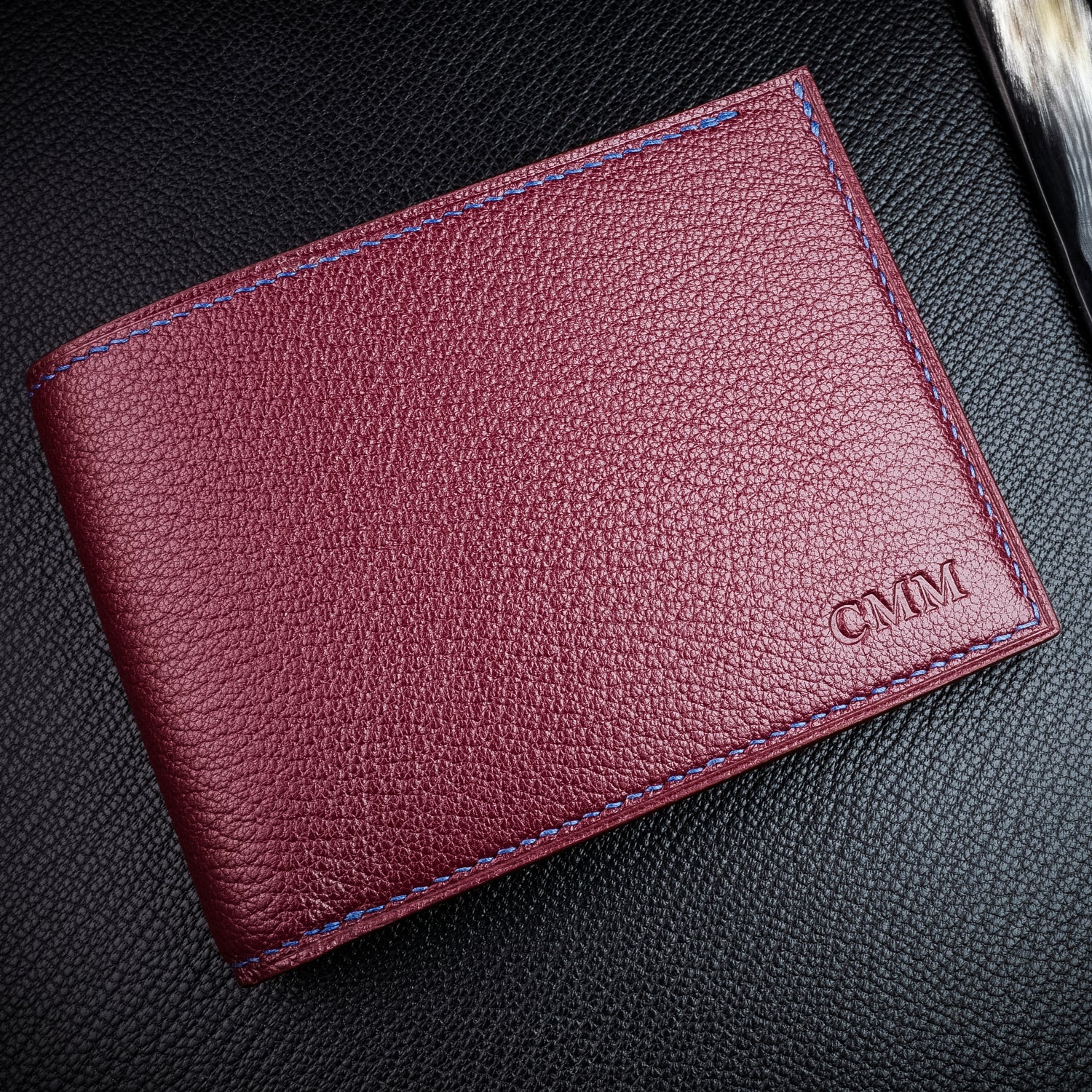 194 Merlot French Chèvre Small Leather Bifold Wallet