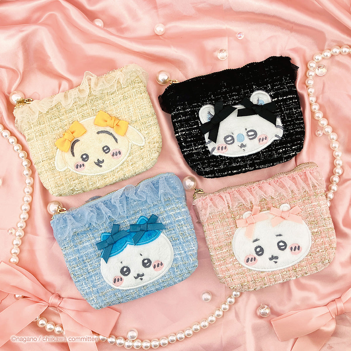 ちいかわ ツイードティッシュポーチ（うさぎリボン） | ちいかわ