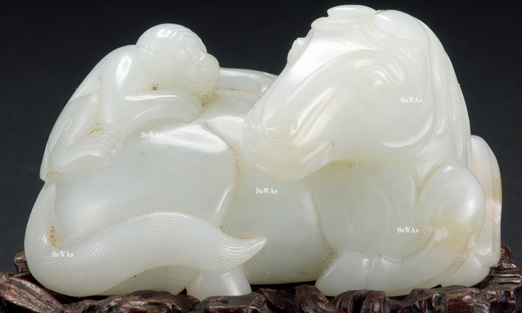 中国 玉石白玉彫刻 蟹形水孟 筆洗 V R8258 中国 玉石白玉彫刻 蟹形水孟