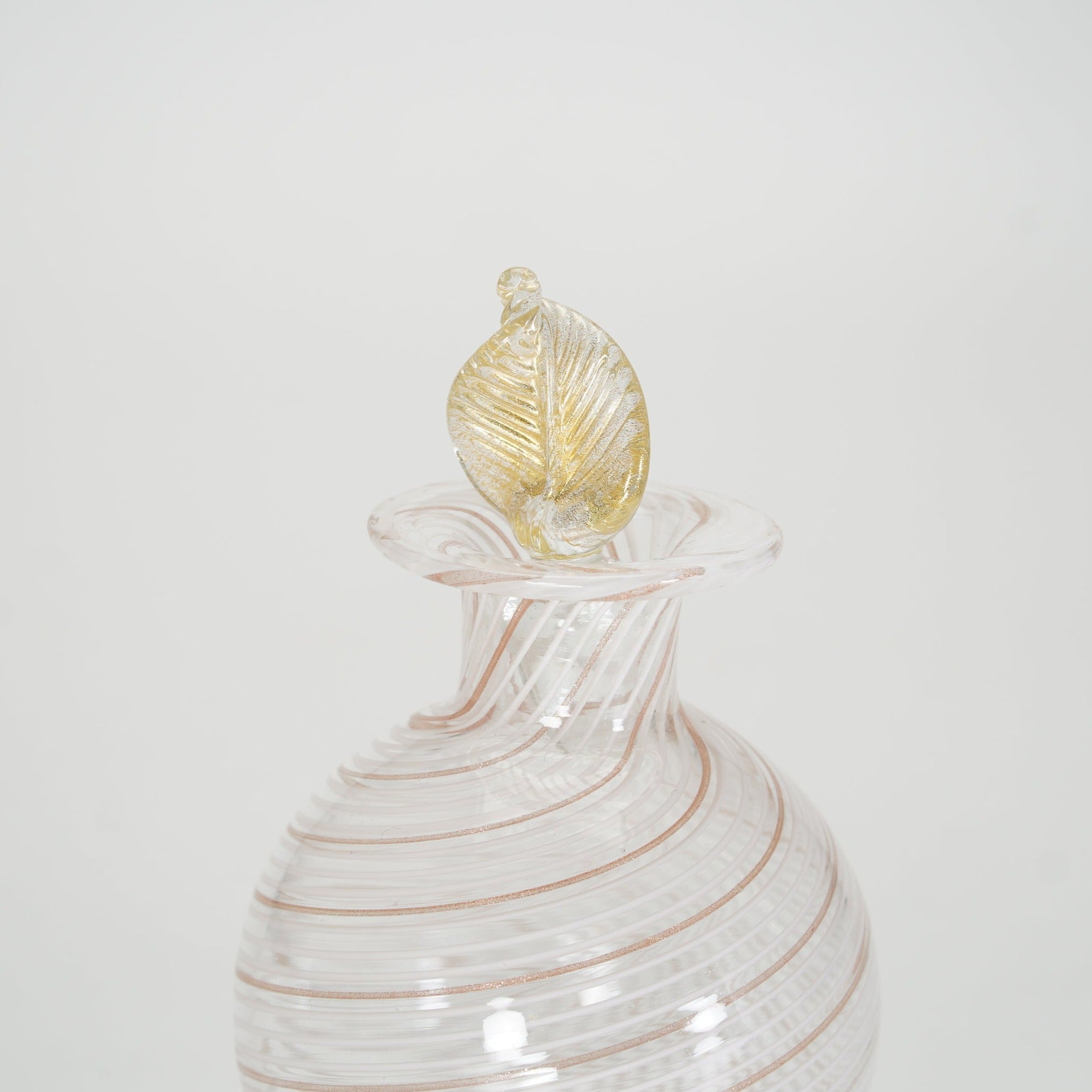 ヴェネチアガラス ムラノ イタリア 香水瓶 フィリグラーナ ロゼ レース