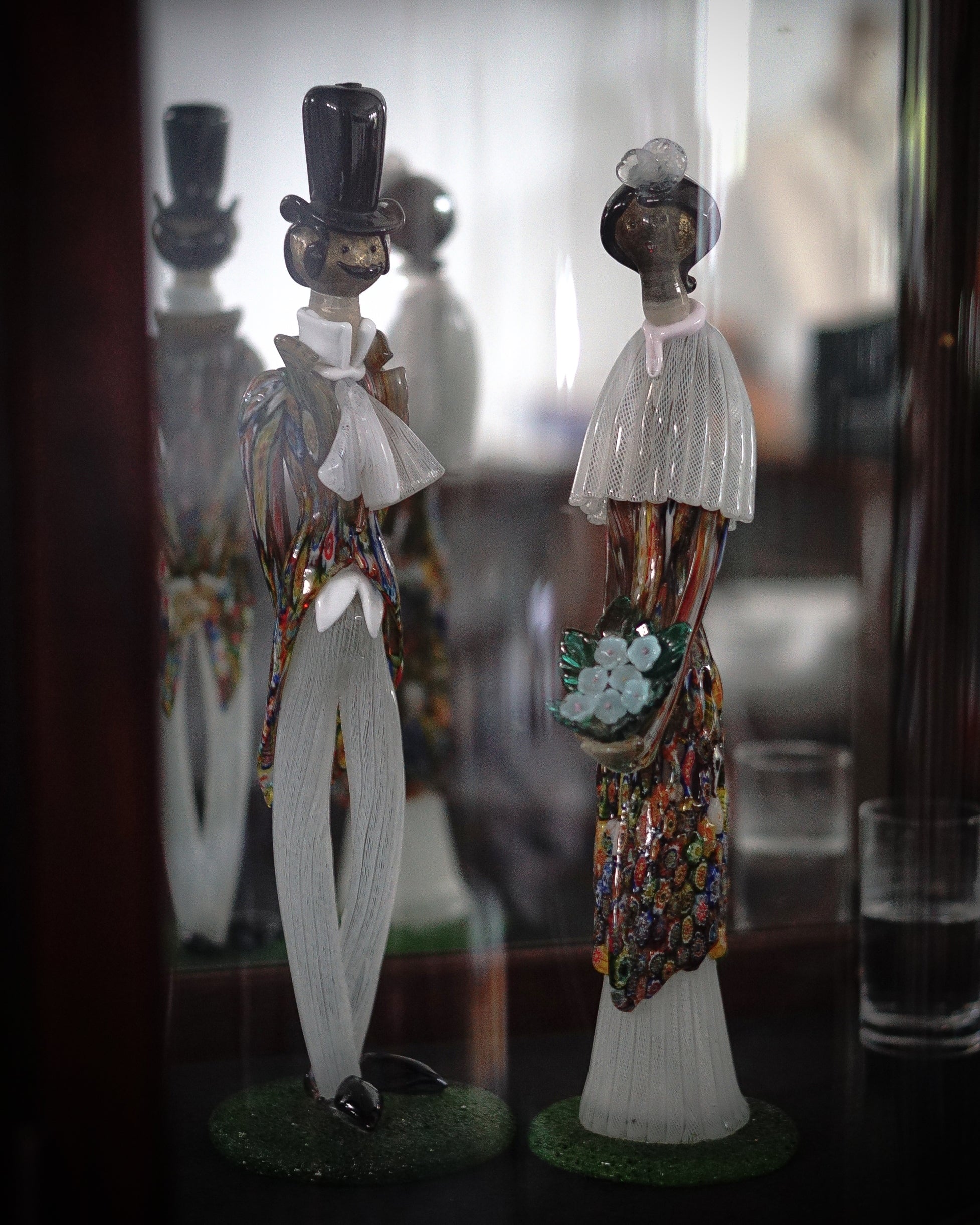 ムラーノガラス（ベネチアングラス）〈オブジェ／置物〉ペア人形「未来