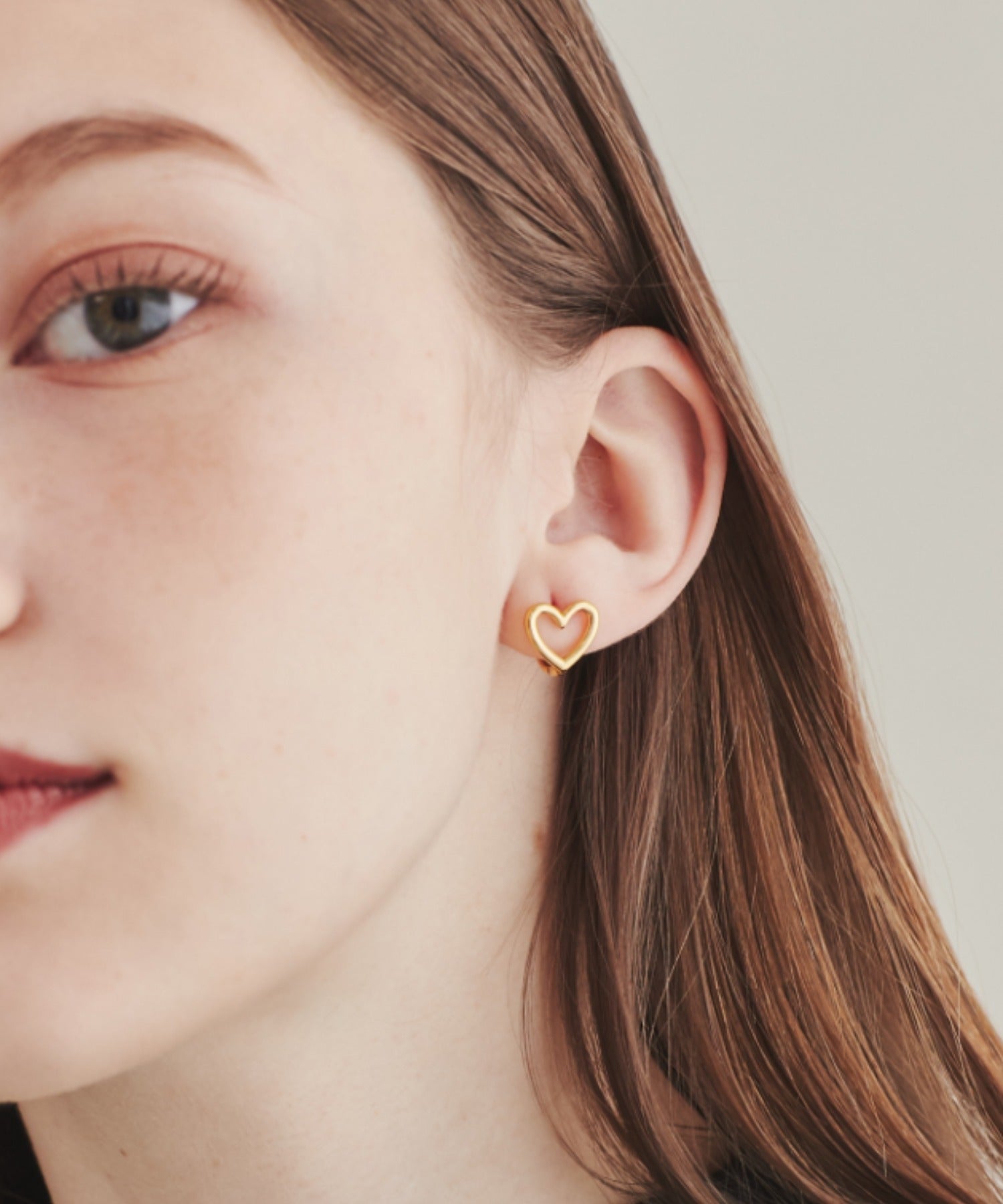 金属アレルギー対応 】 ハートフープピアス サージカルステンレス (両