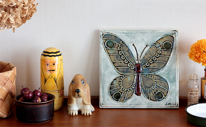 リサラーソン⁄UNIK⁄ネコ⁄ブラック】北欧⁄ビンテージ⁄希少⁄KATT⁄陶板