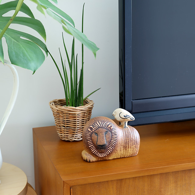 個別販売】Lisa Larson リサ・ラーソン｜LION WITH BIRD ライオンと鳥