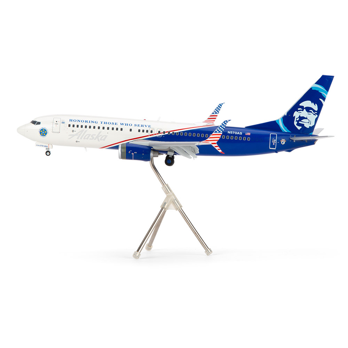 1/200 Gemini 737/800 Honoring Those Who Serve-Flaps Down - Alaska