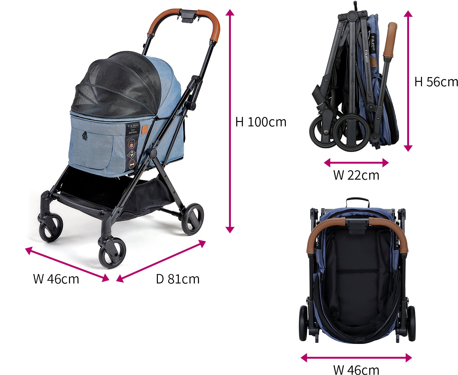 compet グレー ペットカート メッシュ窓付き compet グレー ペット