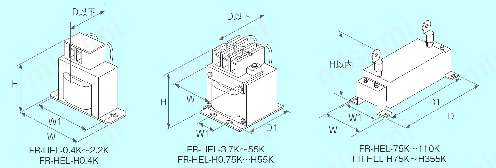FR-HAL-15K | インバータFREQROL用 オプション リアクトル | 三菱電機