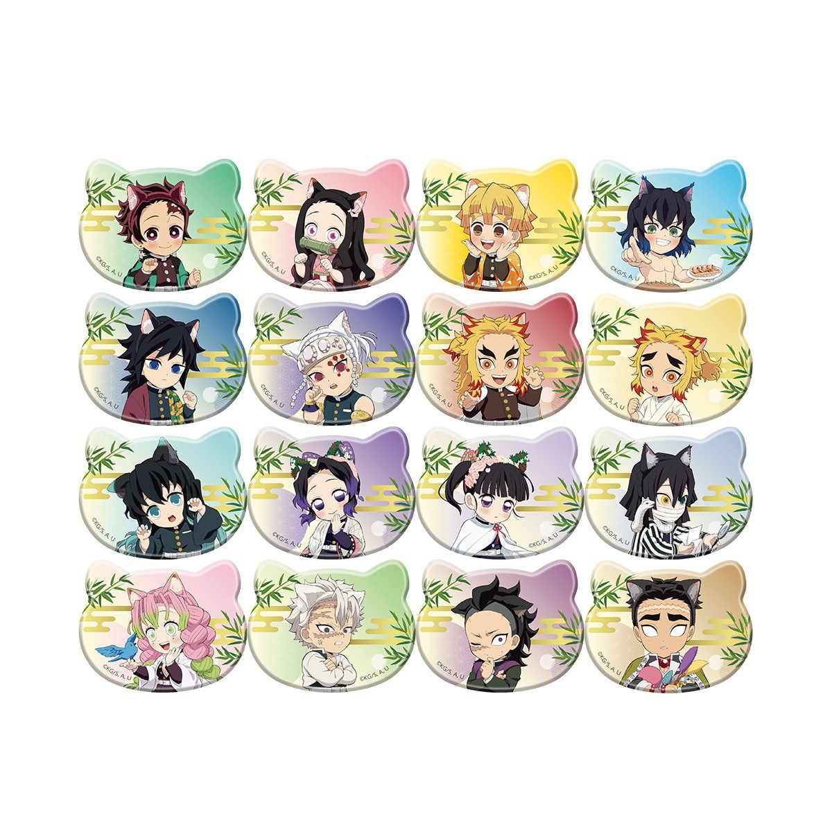 鬼滅の刃 ナンジャタウン いこいの里巡り ミニゲーム ねこ型缶バッジ 宇