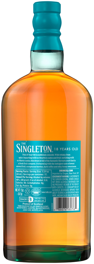 The Singleton The Singleton of Glendullan 18YO 18 Year Old Single